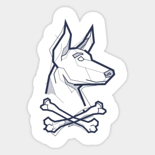 Dog and cross bones Sticker